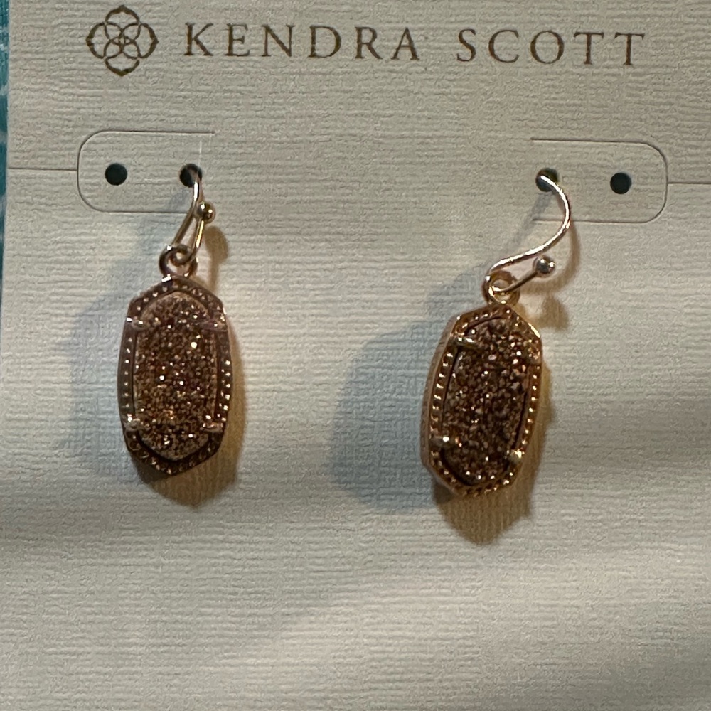 Kendra Scott Brown Gold Drop Earrings